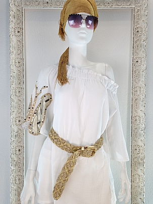 HANDMADE ΜΠΛΟΥΖΑ ΜΕ ΕΝΤΥΠΩΣΙΑΚΟ ΚΕΝΤΗΜΑ-RESORT COLLECTION