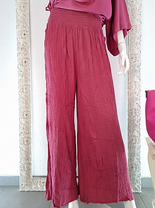 Boho Παντελόνα με Όμορφο Ροδί Χρώμα